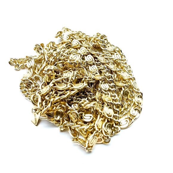Vintage Sarah Coventry Eloxal Necklace, Gold Tone Mixed Chains Multi Strand Retr - Picture 2 of 3
